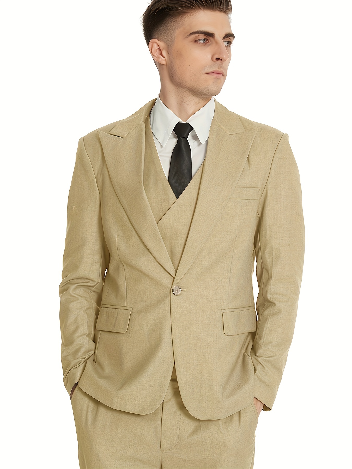 Man Beige Suit,2 Piece Suit ,formal Suit, Wedding Dinner Prom