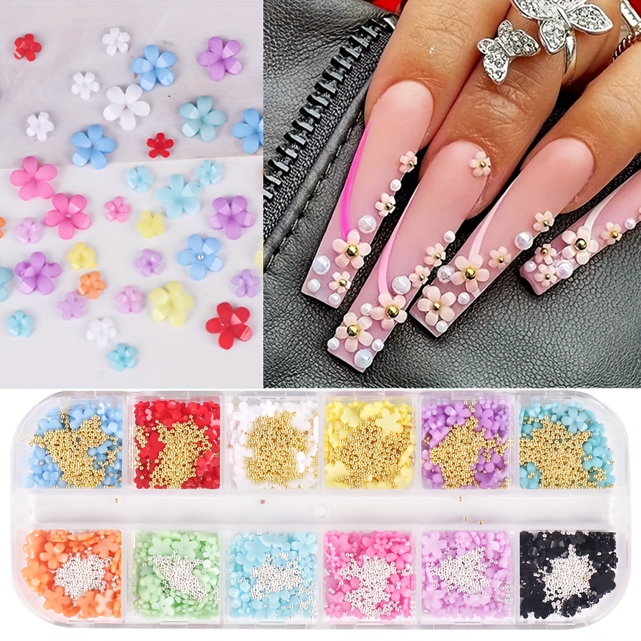 3d Flower Nail Art Charms With Nail Beads,fruit Nail Art ,mermaid Flatback  Nail Art Perals,resin Nail Art Pearls - Temu United Arab Emirates