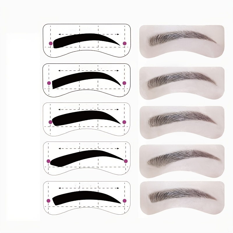 12 Style Eyebrow Stencil Template Kit Quick Eyebrow Card Set