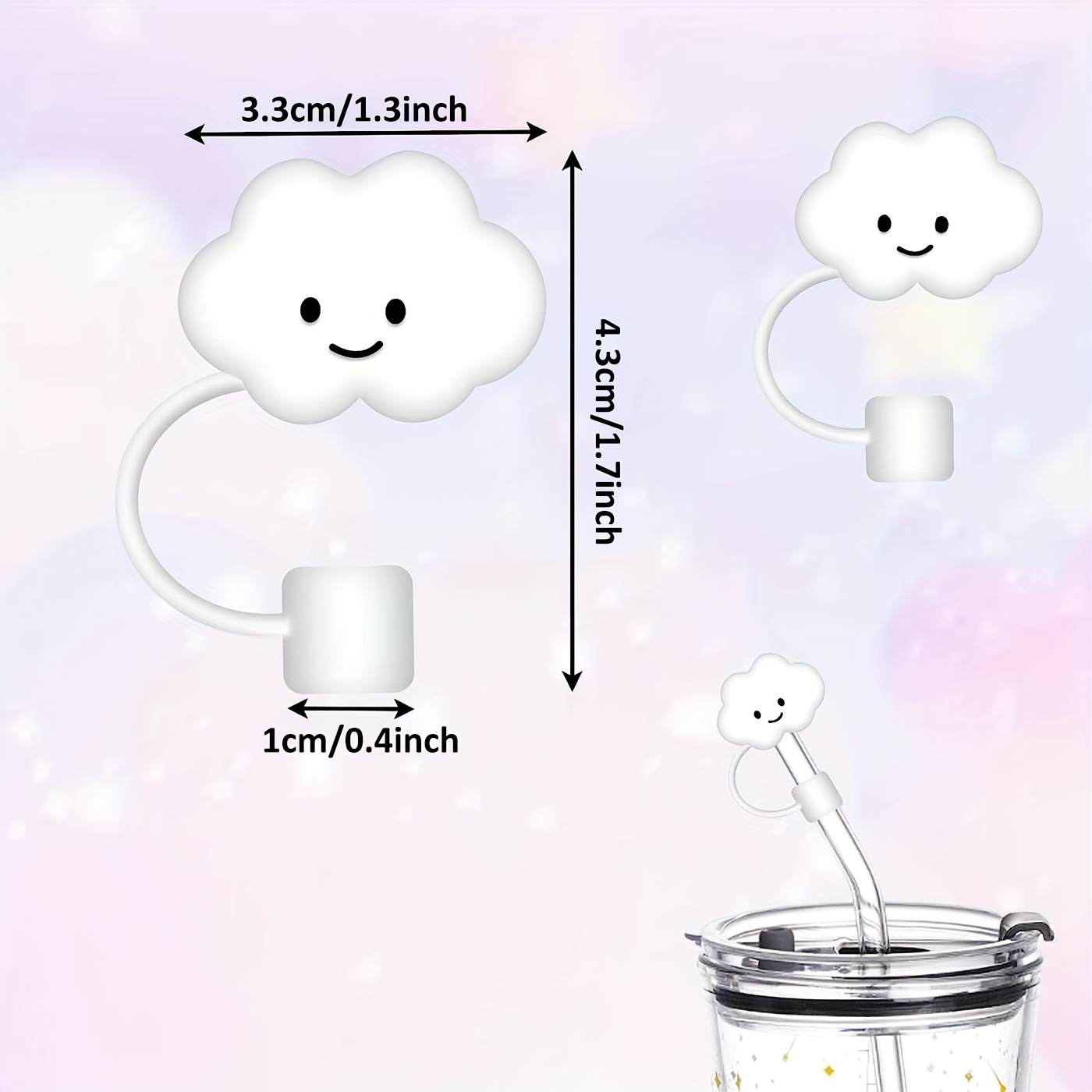 Reusable Straw Tips Cover Cloud Shape Straw Protector - Temu