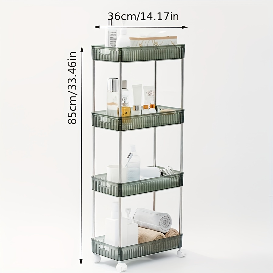 3 Layers Storage Rack With Wheels, Acrylic Snack Storage Trolley