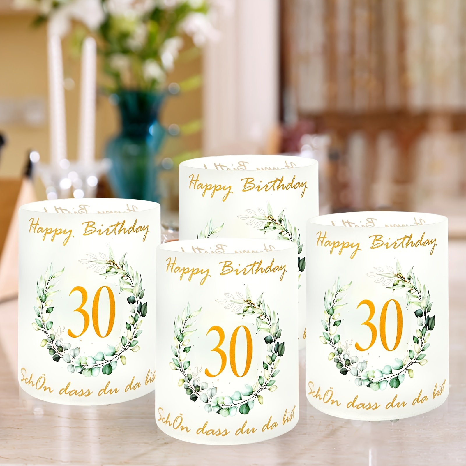 

12pcs, Lantern Table Decorations, 30th Birthday With ""you Are Around"" And Tree Decorations, Happy 30th Birthday Table Decorations For Birthday Decorations Teacups And Candles