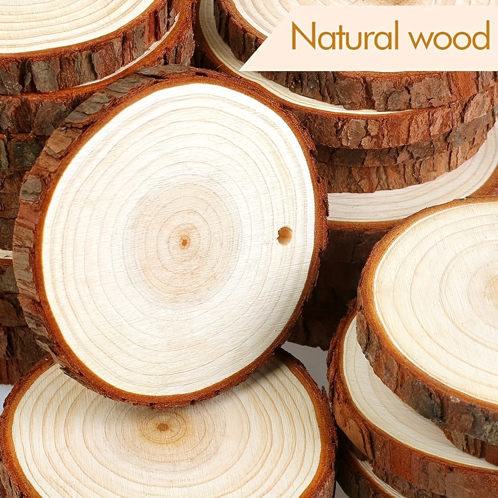 Natural Wood Natural Wood Rounds With Pre drilled - Temu