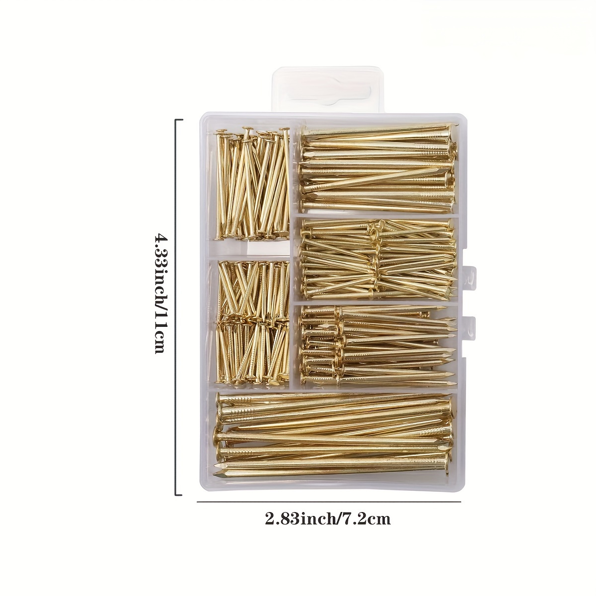 280pcs 6 Sizes Galvanized Nails Assortment Kit with Storage Box
