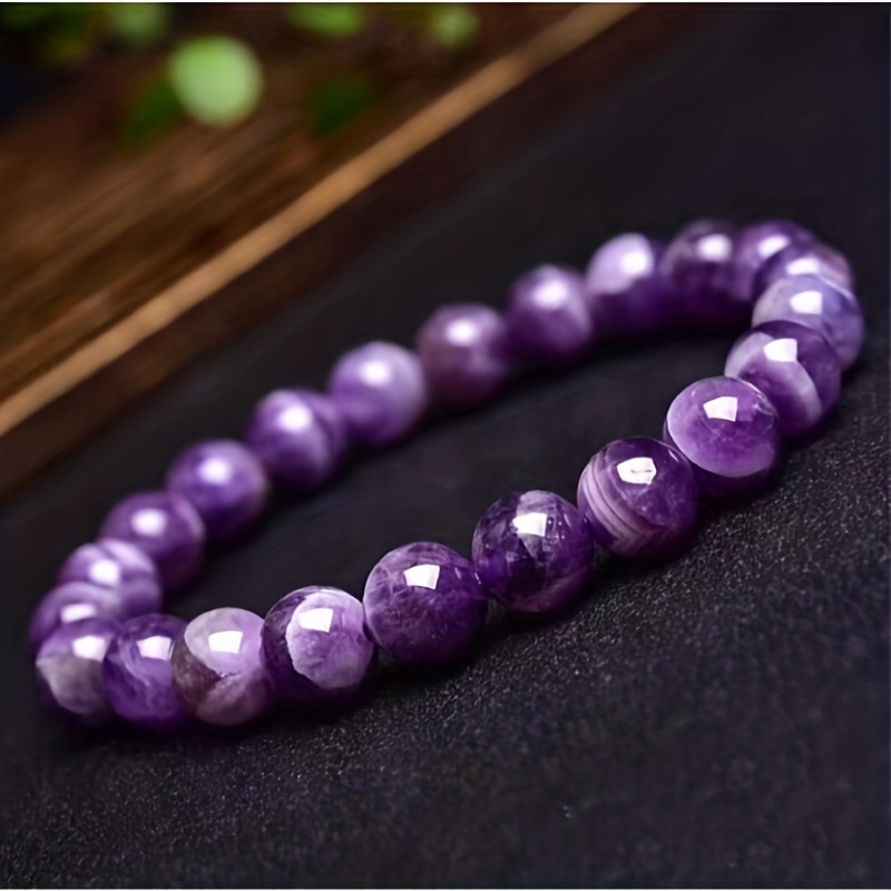 

1pc Natural Amethyst Quartz Bracelet-purple Bracelet, Beads Bracelet-protection Men's Bracelet Gift, 4mm 6mm 8mm10mm 12mm