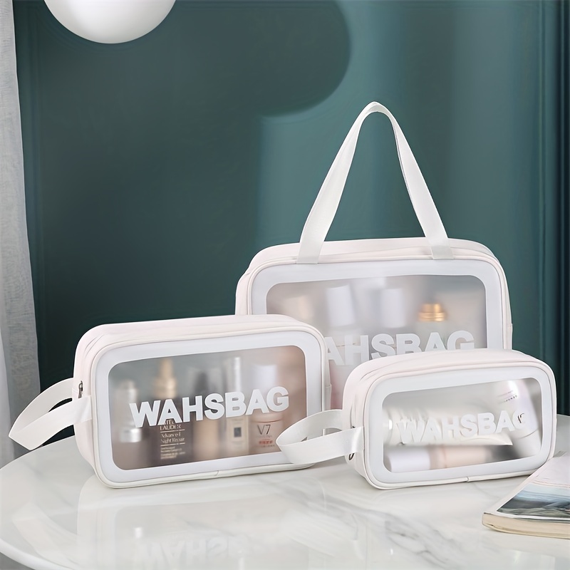 PAVITYAKSH WASH BAG SET OF 3 PCS Waterproof PVC Cosmetic Bags