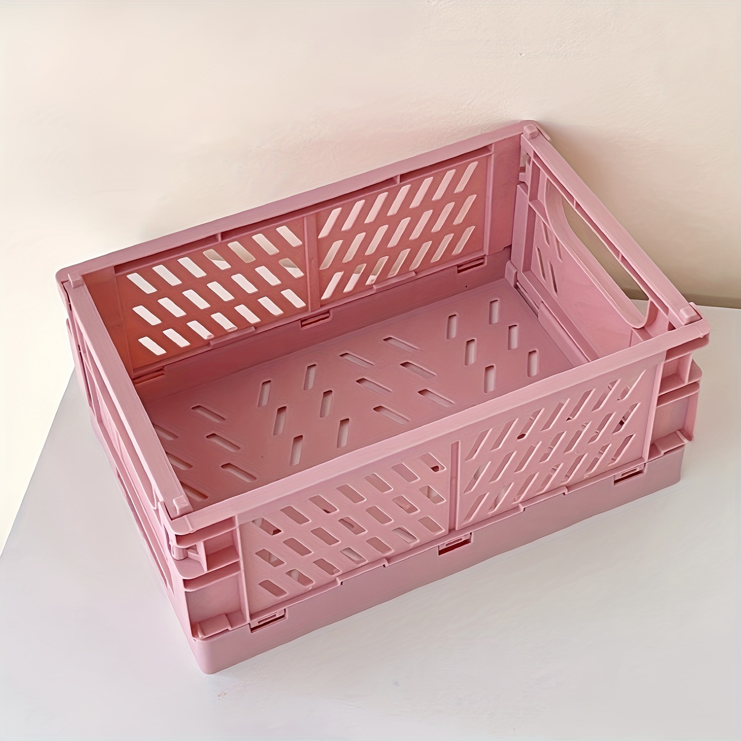 Mini Baskets Shelf Stacking Folding Crate Bin for Bedroom Small Plastic  Storage Baskets for Home Kitchen Bathroom Office - AliExpress