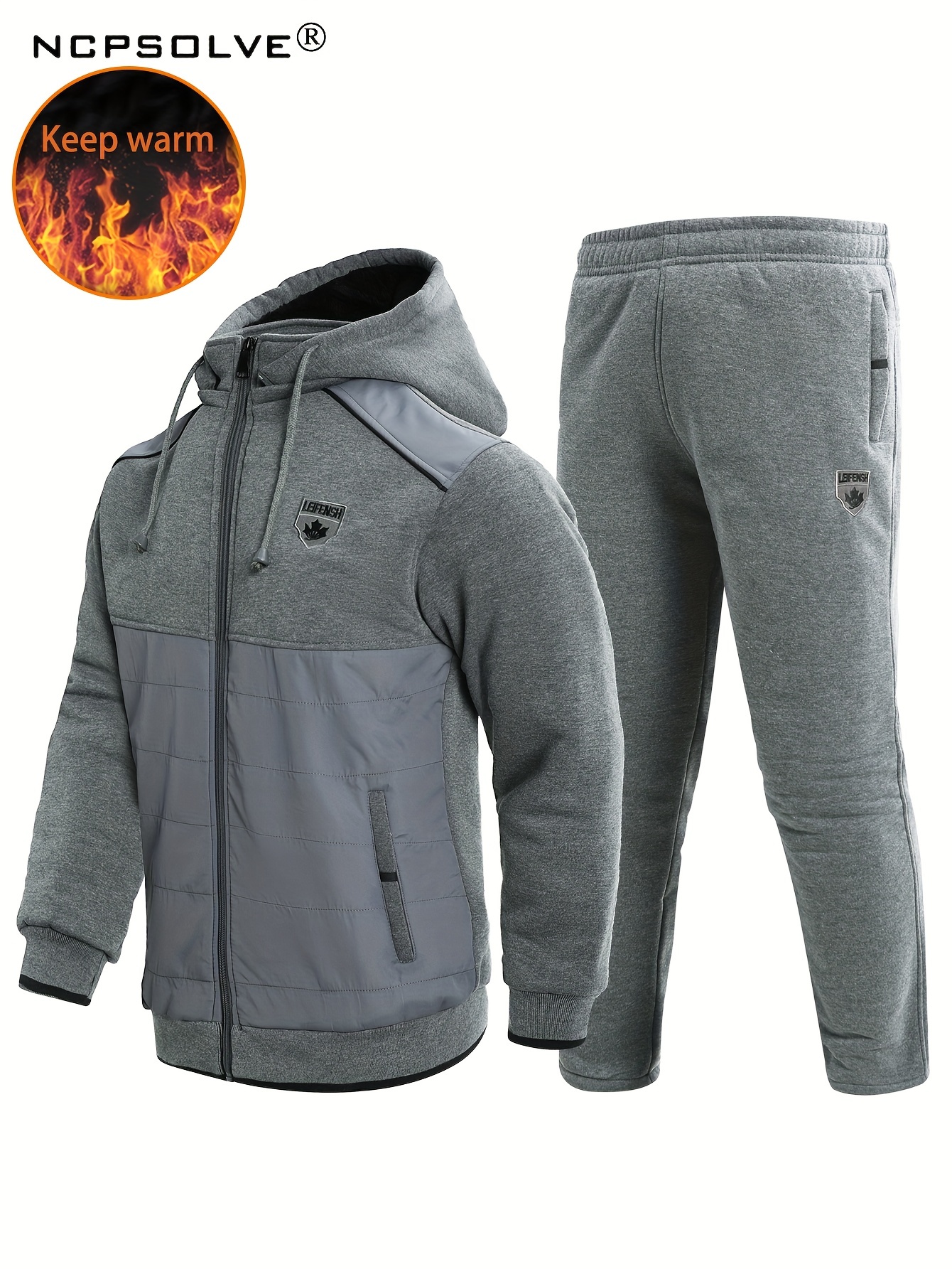 Winter Tracksuits Men Set Casual Thicken Fleece Warm Hooded Jacket Pants  Spring Sweatshirt Sportswear Coats …