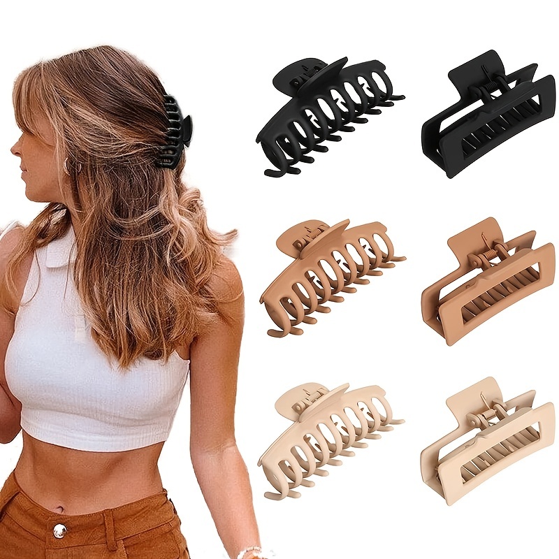 Large Hair Claw Clips For Thick Hair - Matte Big Hair Clips For Women And  Girls - Hair Accessories For Long Hair - Securely Grip And Style Your Hair  - Temu