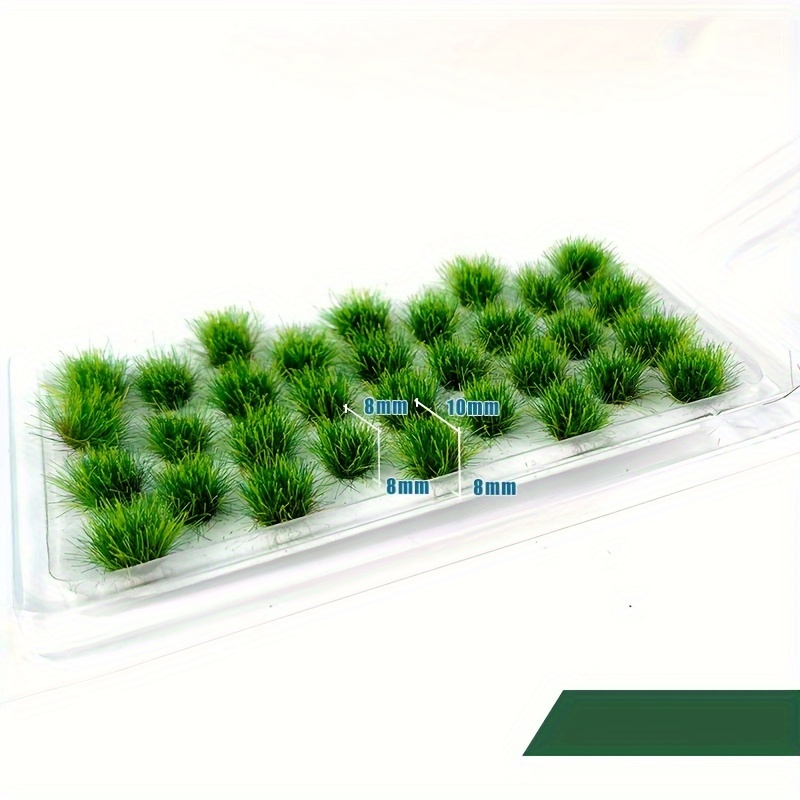 32clumps/pack Static Grass Model Grass Terrain Model Kit Resin Static Scenery Model, Fake Moss Grass For Train Landscape Railway Artificial Grass Modeling