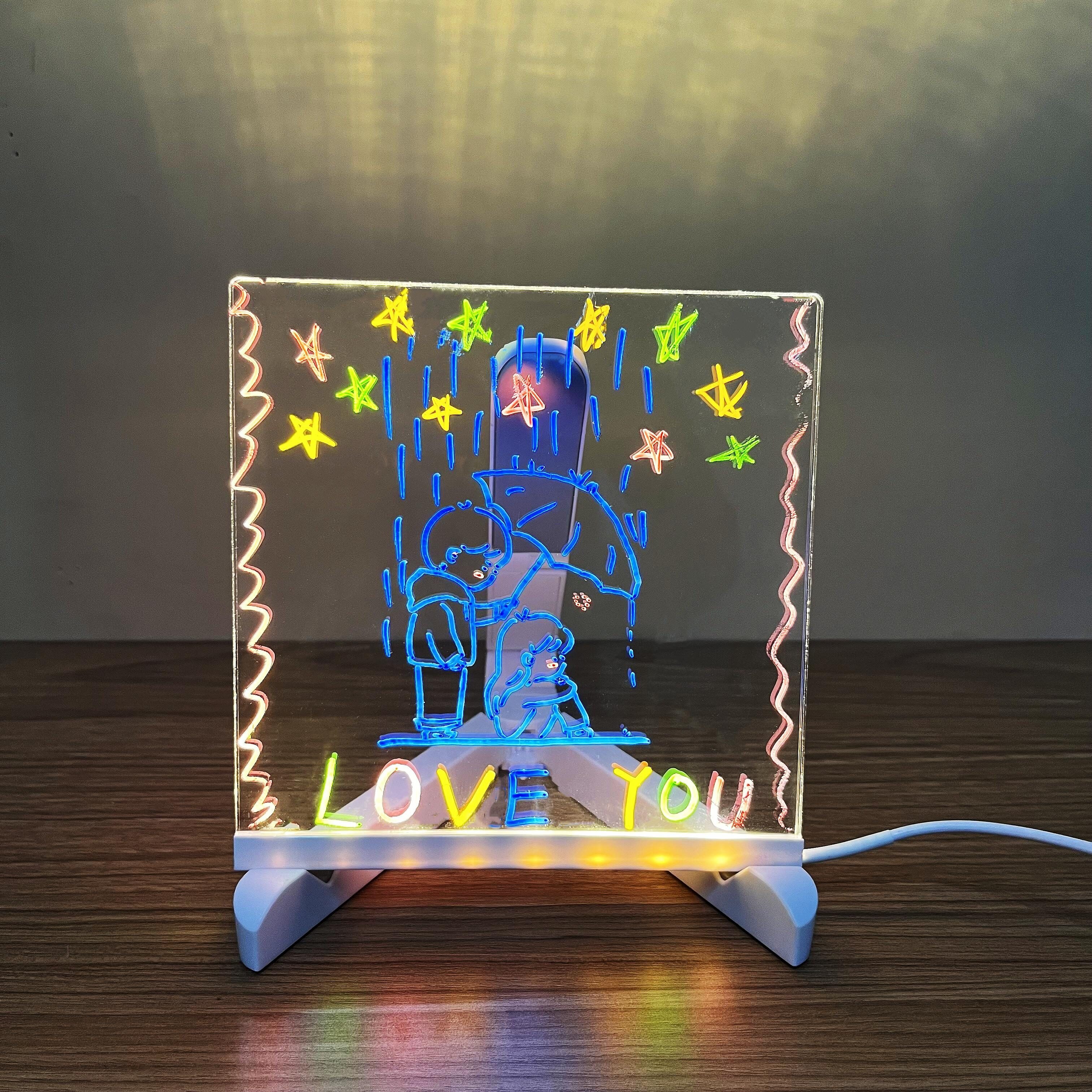 1 Pièce Planche À Mémo En Acrylique Lumineux Transparent Pour Bureau De  Bureau, Peut Être Utilisé Comme Tableau Blanc Effaçable, Note De Rappel  Lumineuse Pour Ordinateur, Décoration D'anniversaire, Mode en ligne