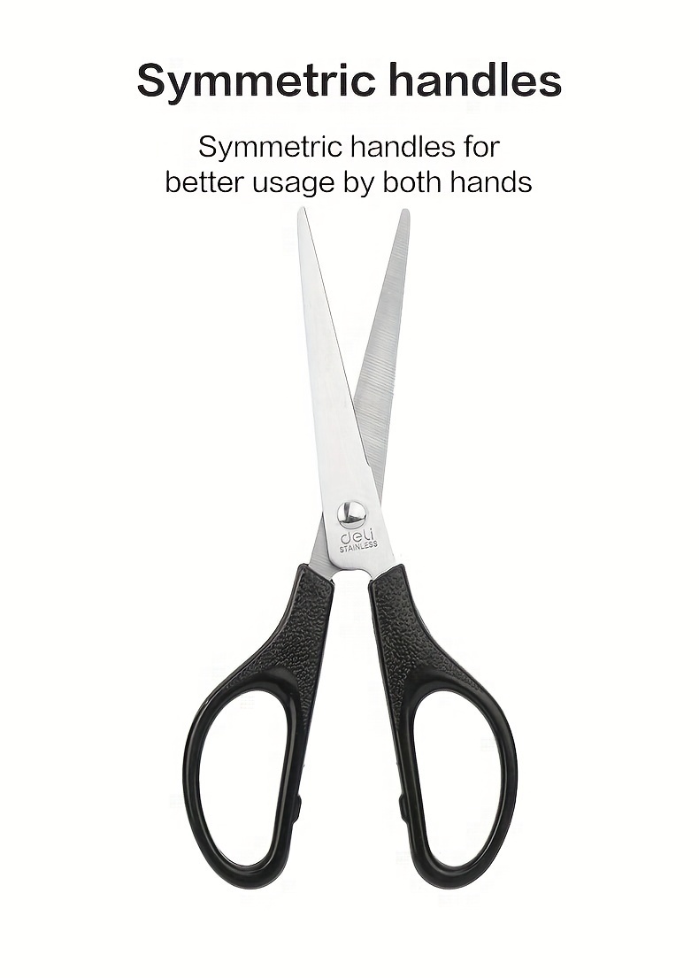 Deli Black Blade Scissors All Purpose Sharp Stainless Steel Non