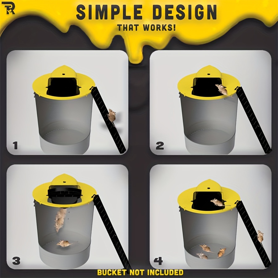 Housedeco Mouse Trap Bucket,mice Trap Bucket Lid Mouse/rat Trap With  Automatic Reset Multi-trap/humane Trap Indoor Outdoor No See Kill  Compatible With 5 Gallon Bucket - Temu