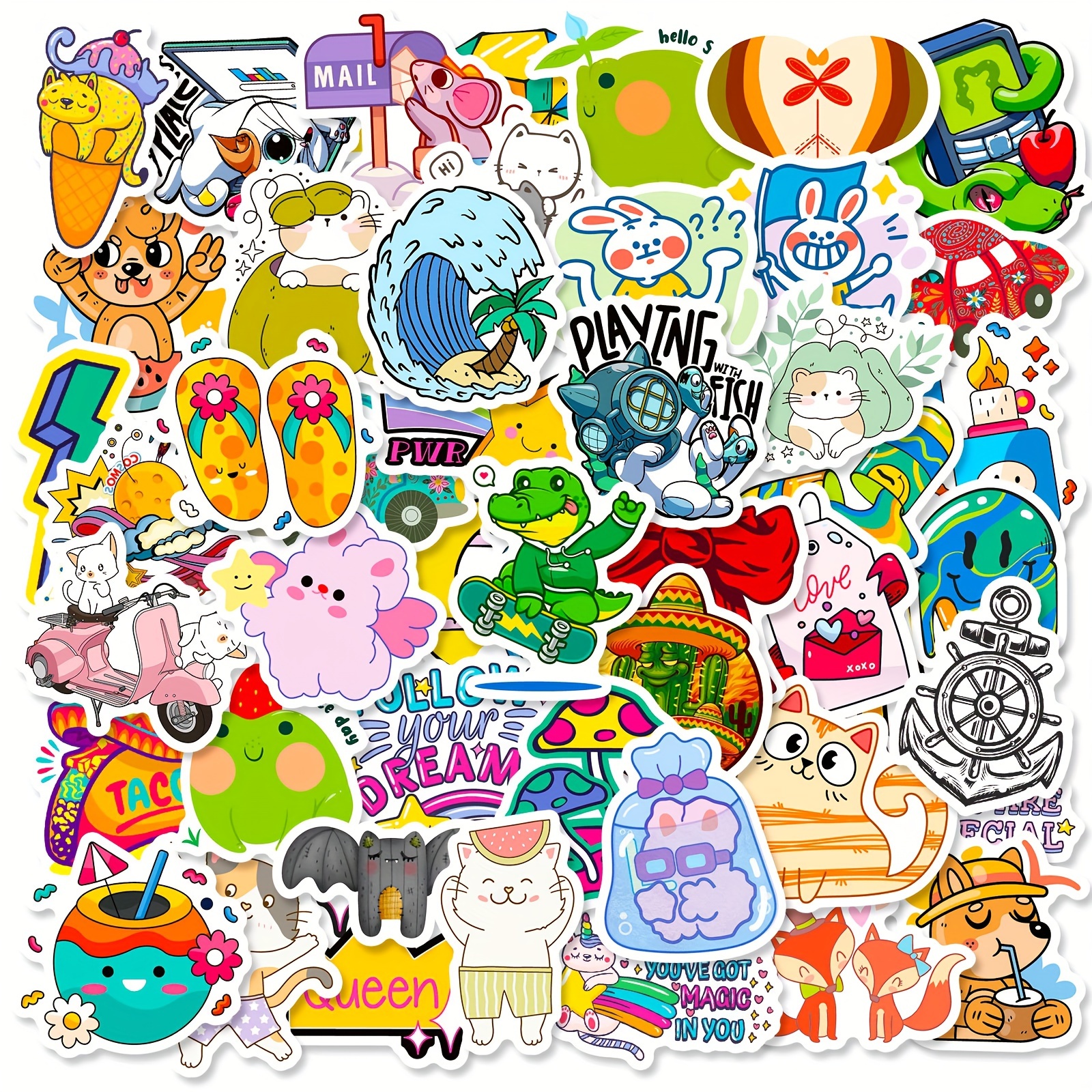 600Pcs Mini Stickers Pack for Adults, Mixed Small Stickers Sheets for Phone  Case