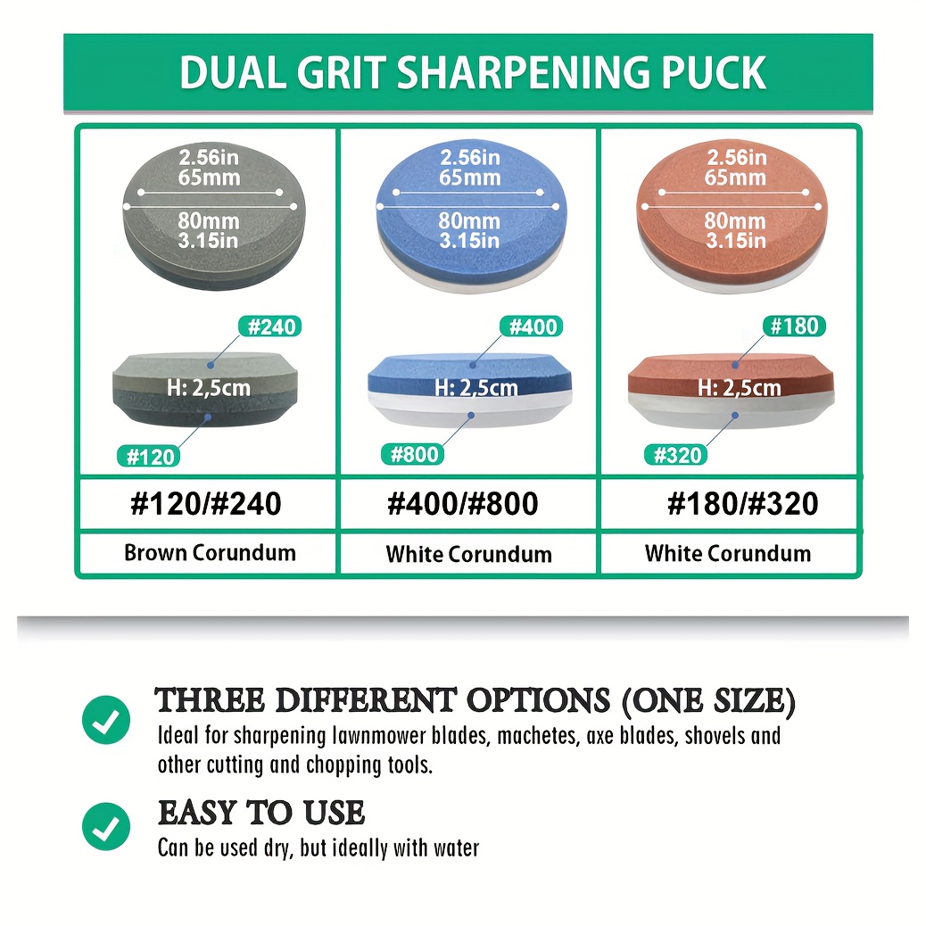 Axe/hatchet Sharpening Puck Whetstone Knife Sharpening Stone, Dual