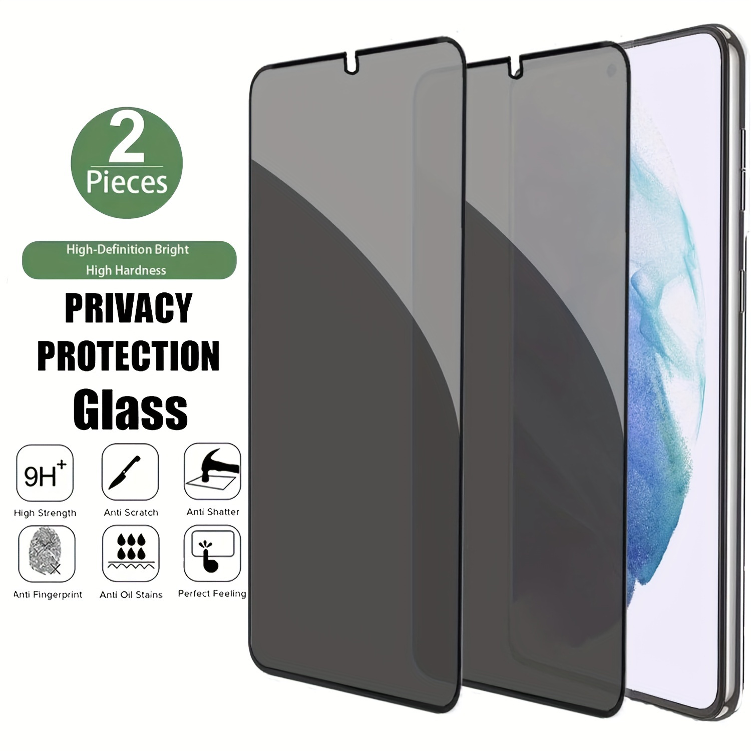 [2+2 Pack] For Samsung Galaxy S24 Privacy Screen  Protector+Camera Cover, [High Sensitivity] 9H Tempered Glass Screen  Film+Camera Lens Protector, NO Bubble Case Friendly Glass Film For Galaxy  S24 5g : Cell