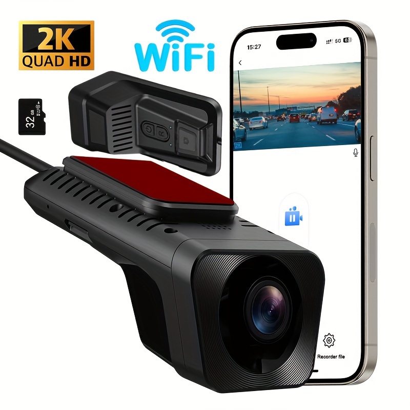 New Wireless Wifi Driving Recorder Dual Lens Hd Night Vision 1080p With  Reversing Image Suction Cup Mounted Car Dvr Camera - Temu