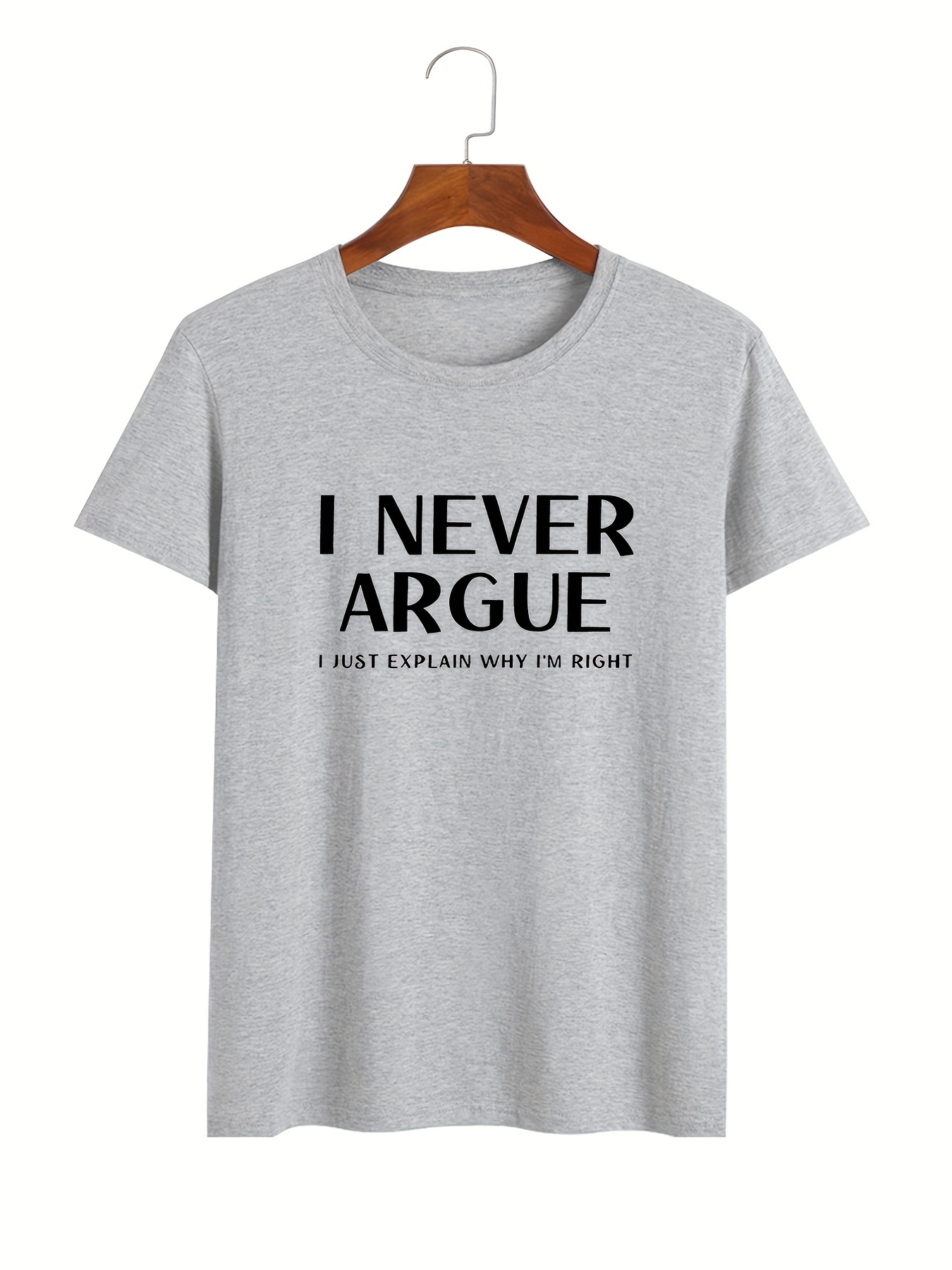 Never Argue Relaxed T shirt Men Plus Size Comfy Summer - Temu Canada