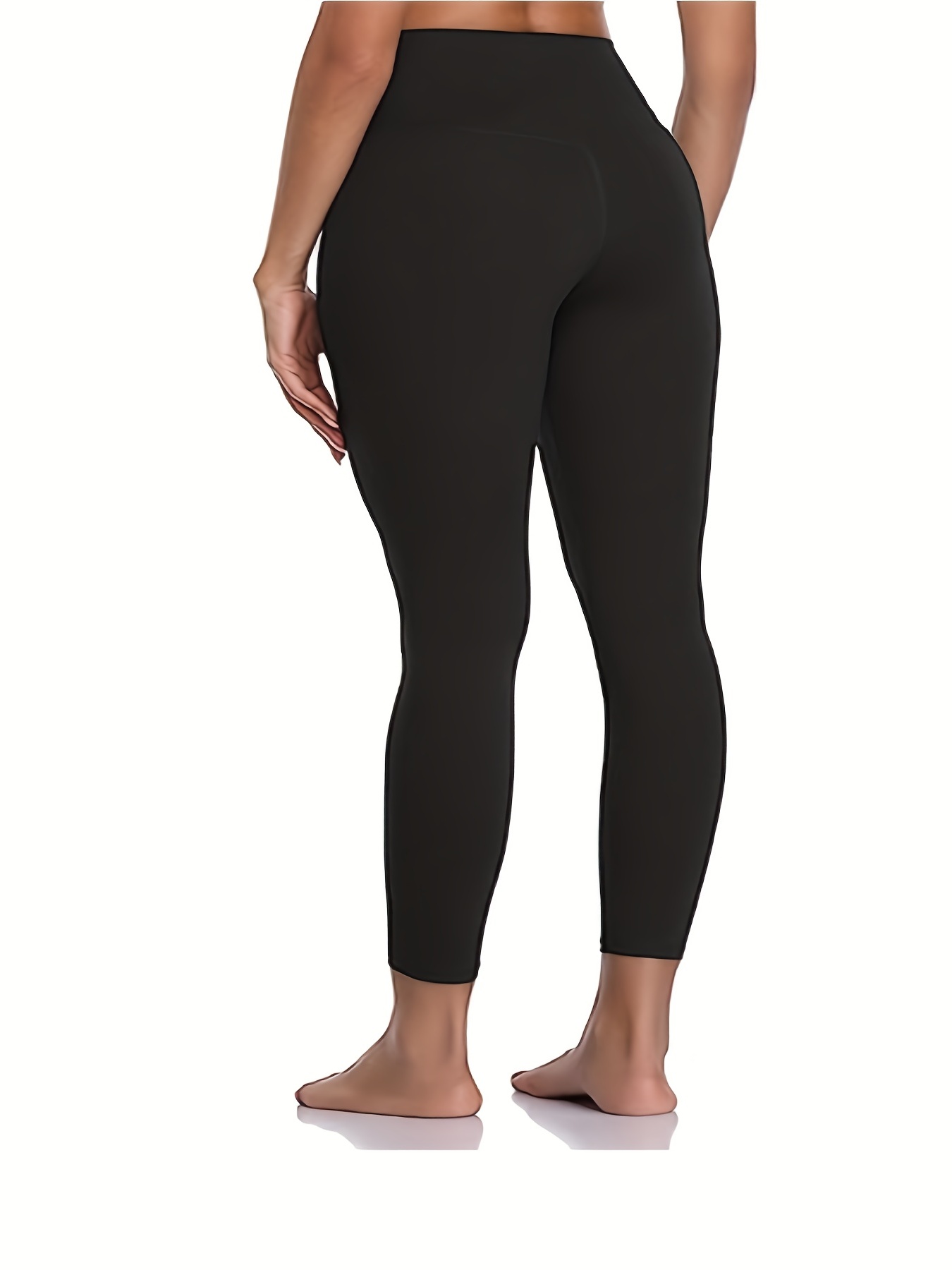 Plus Size Basic Leggings Women's Plus Plain High - Temu