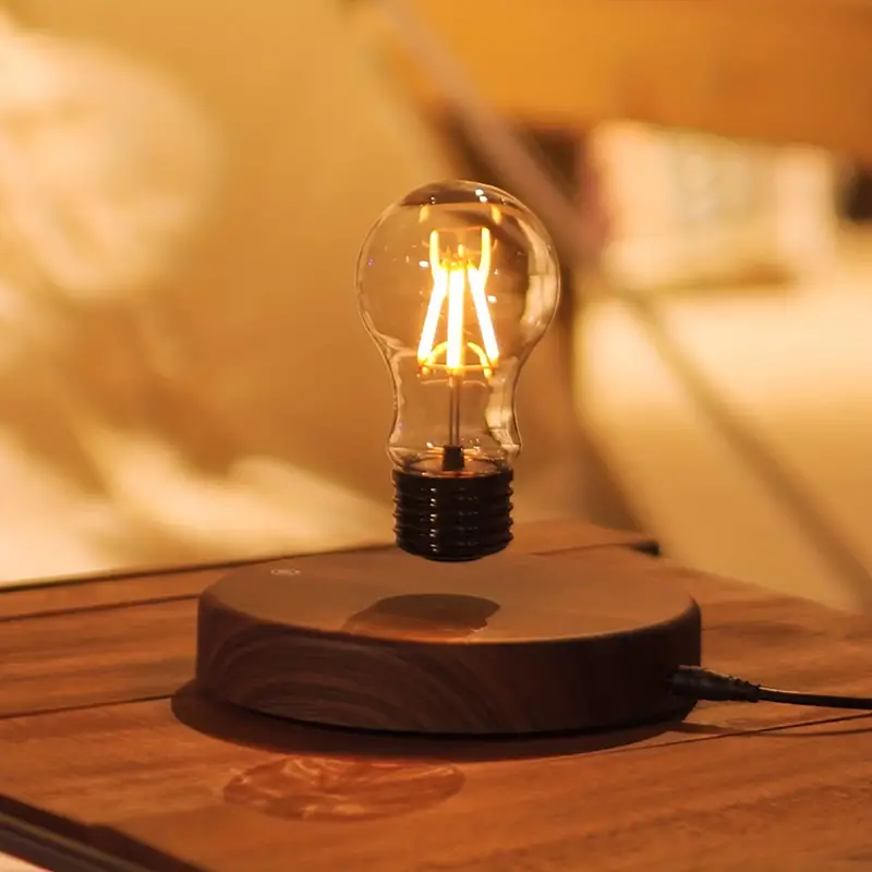 1 Lampe À Ampoule Flottante Magnétique, Lampe De Bureau À Ampoule