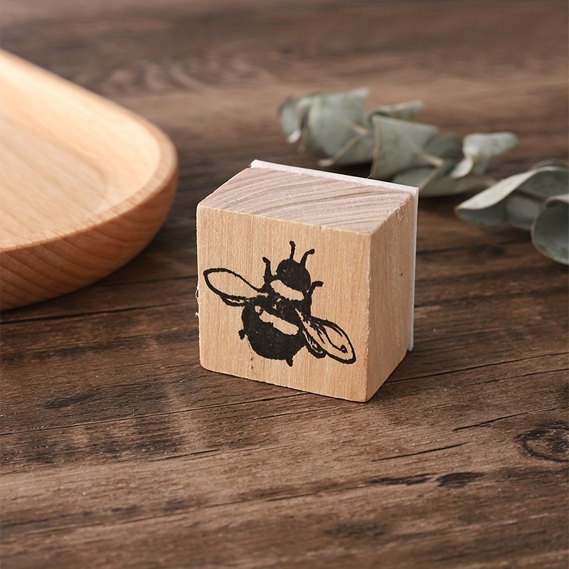 Cute Animal Little Bee Wooden Rubber Stamp Diy Scrapbooking - Temu