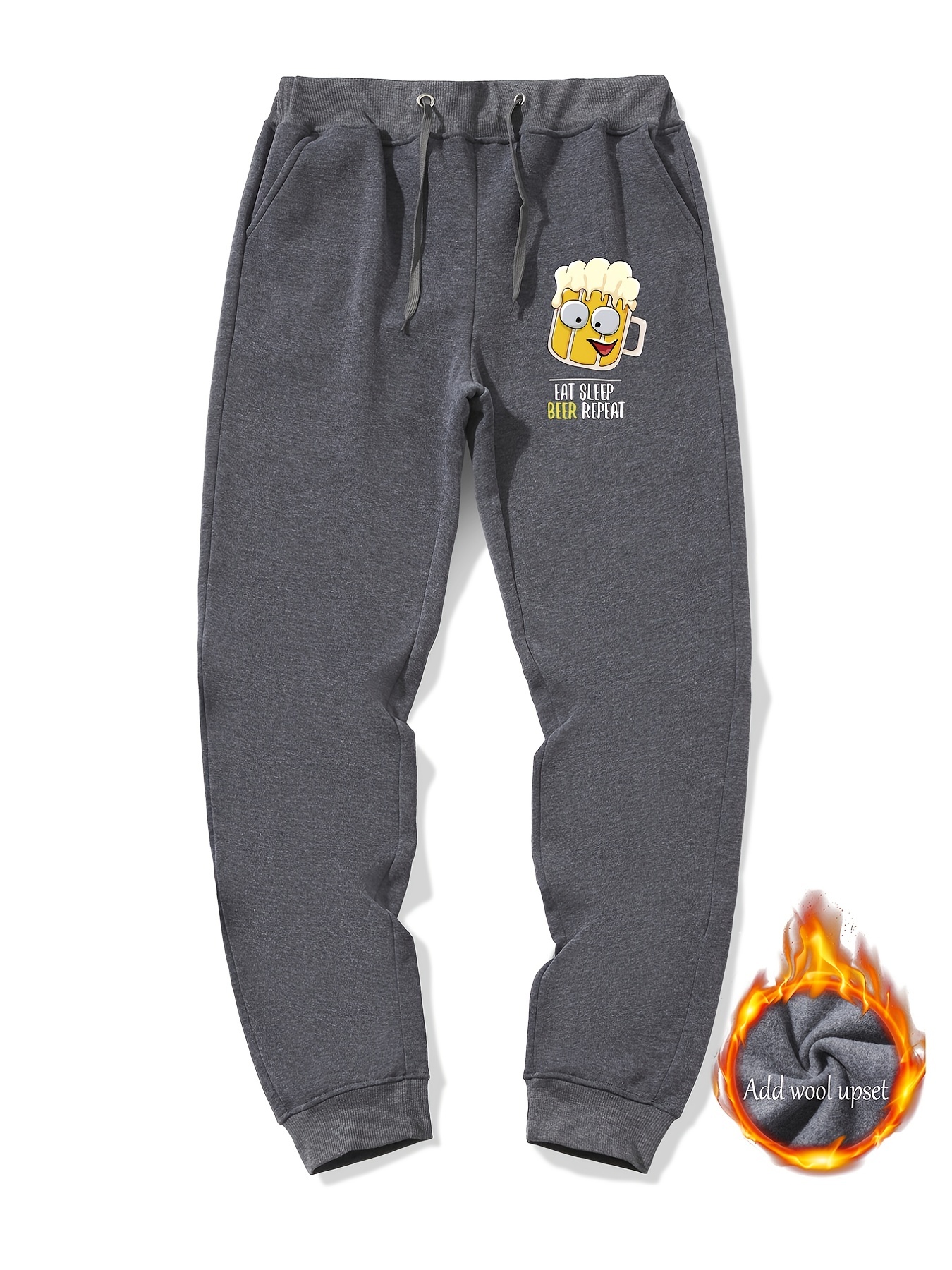 Men's Winter Cartoon Print Jogger Sweatpants