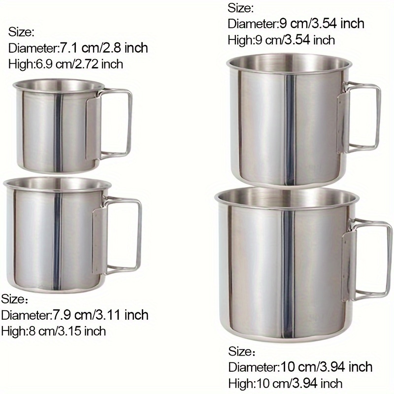 250ml Aluminum Camping Mug Coffee Cup with Folding Handles Water Cup Mug