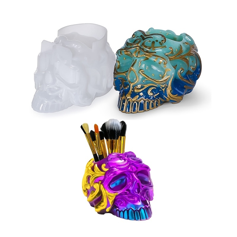 Skull Box Silicone Molds For Resin Casting Resin Jar Molds - Temu