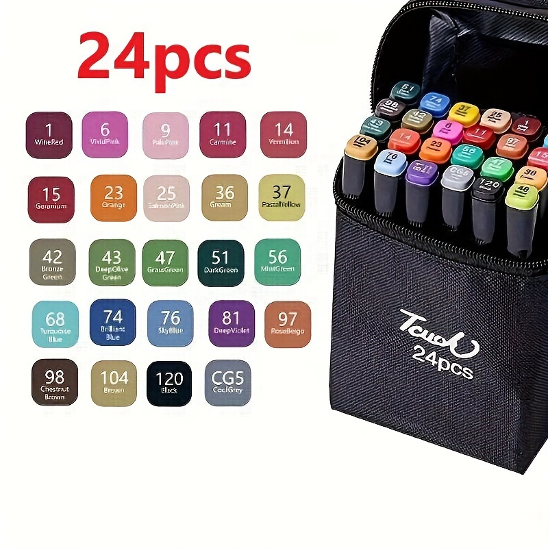 Coloring Markers Set for Adults Kids Teen 24/36/48/60/80/120/100 Dual Brush  Pens Fine Tip Art Colored Markers for Adult Coloring Books Bullet Journal  School Office Drawing Sketch Double Sided Color Marker Pen