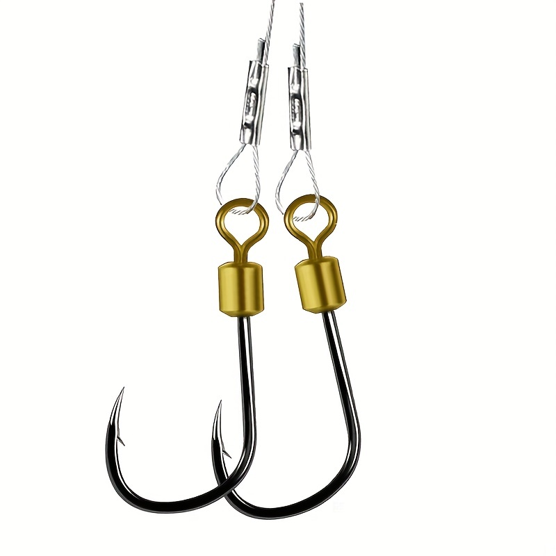 Pre rigged Double Fish Hook Wire Leader Fishing Tackle - Temu