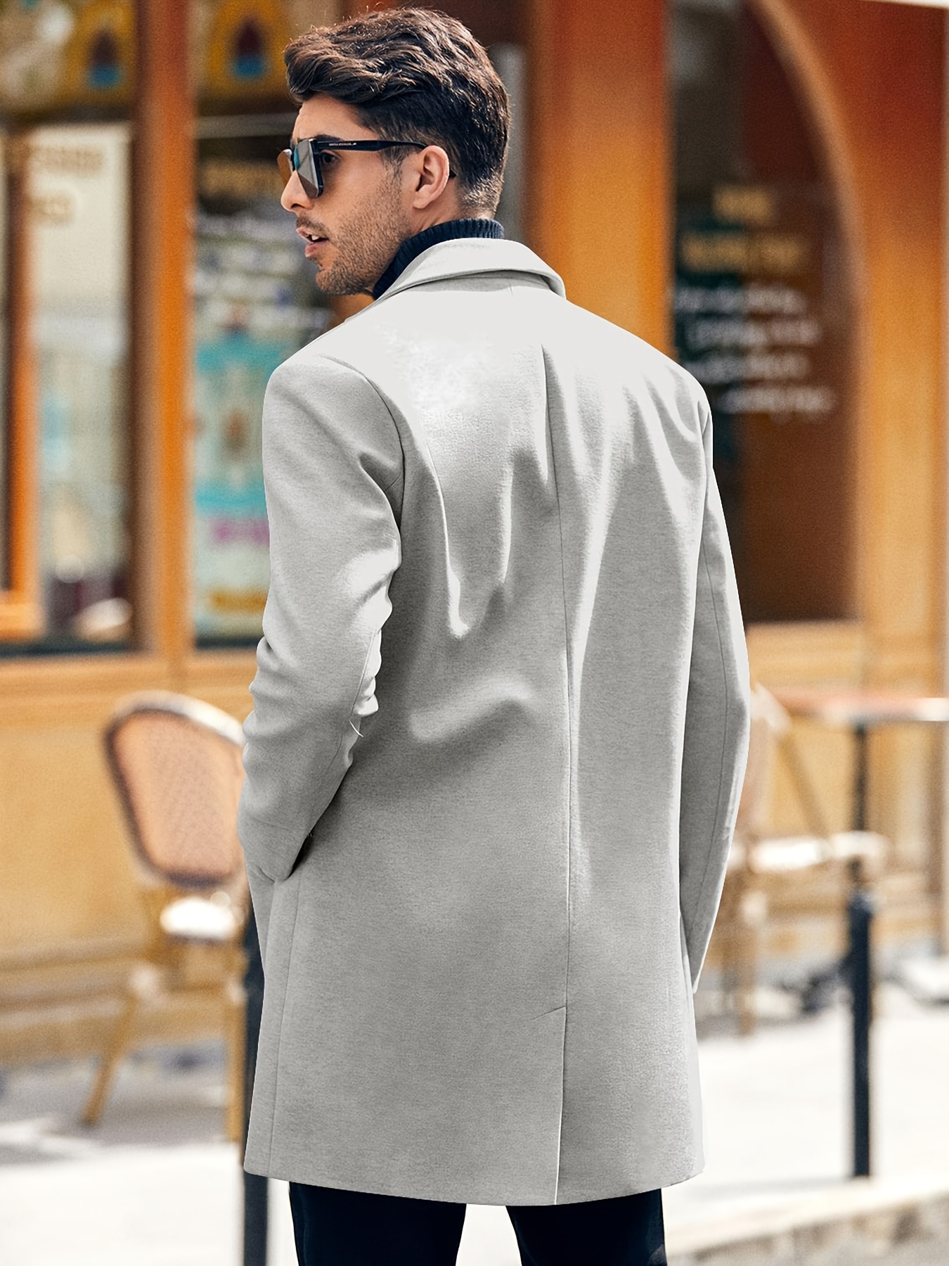 Plus Size Men's Solid Coat Fleece Button Jacket Oversized - Temu