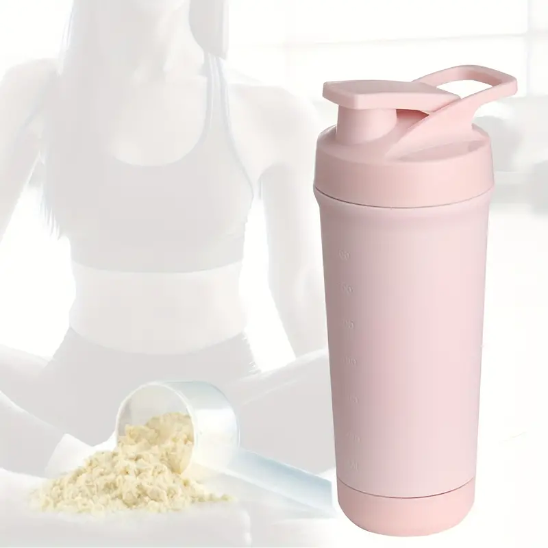 Large-capacity shaker cup milkshake protein powder fitness sports water  bottle with scale stirring ball