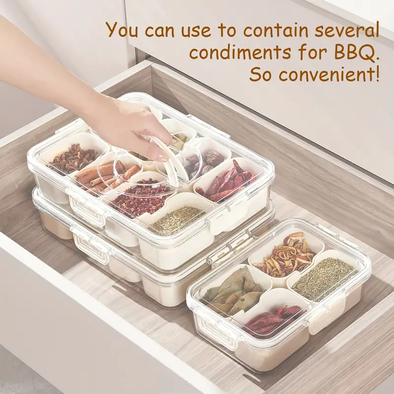 Containers Divided Serving Tray With Lid And Handle Portable - Temu