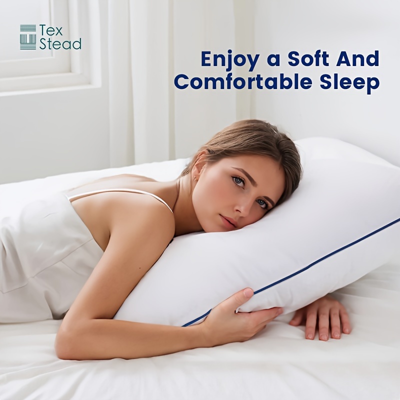 Bed Pillows For Sleeping, Hotel Quality With Premium Soft Down Alternative  Fill For Back, Stomach Or Side Sleepers - Temu