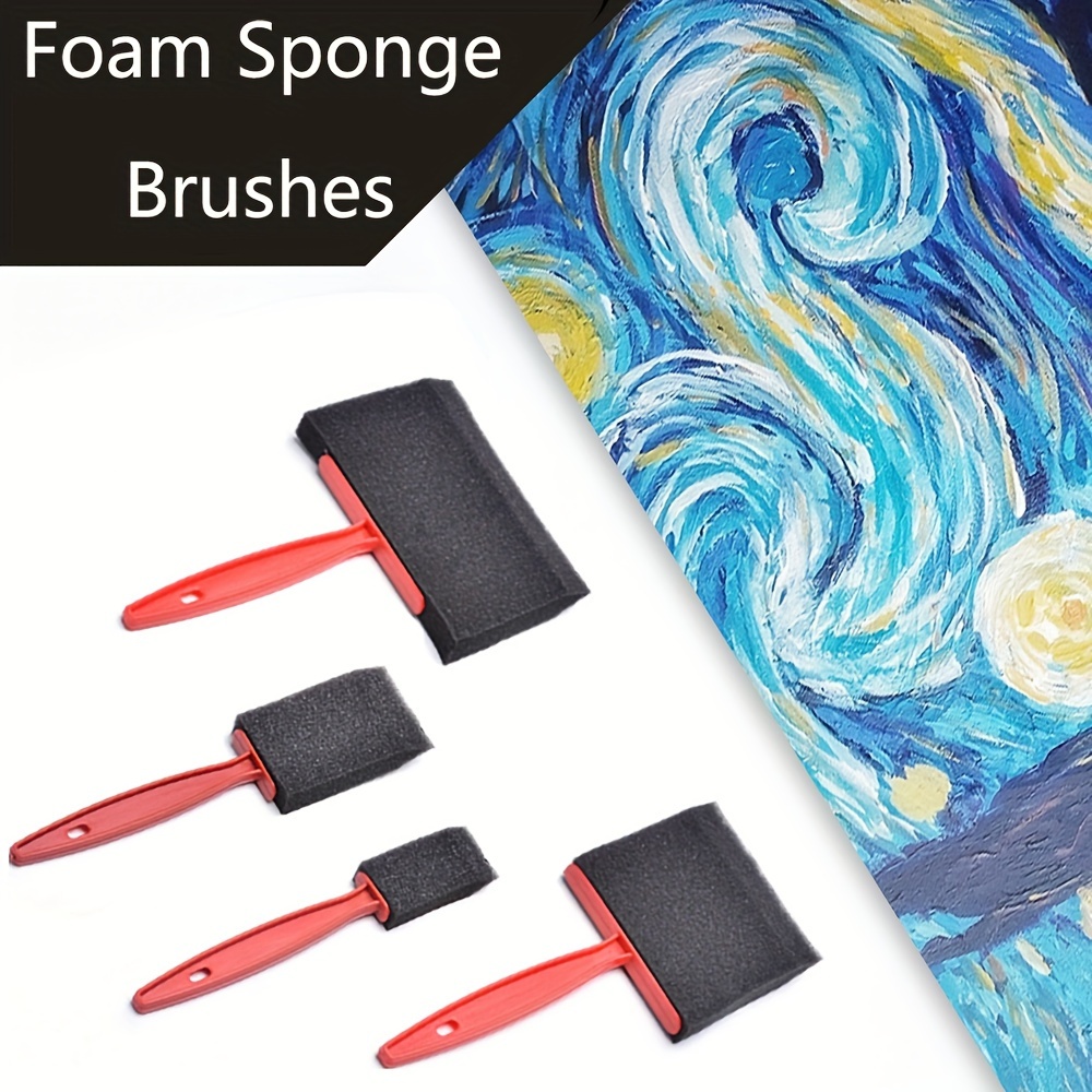 3PCS Sponge Foam Paint Brush Oil Stain Polyurethane Craft Art