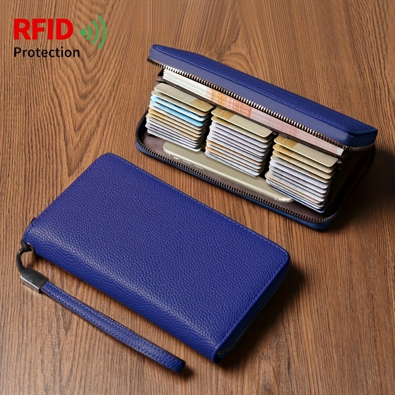 Large Capacity Credit Card Wallet Leather Secure RFID Wallet for Women 36  Slots