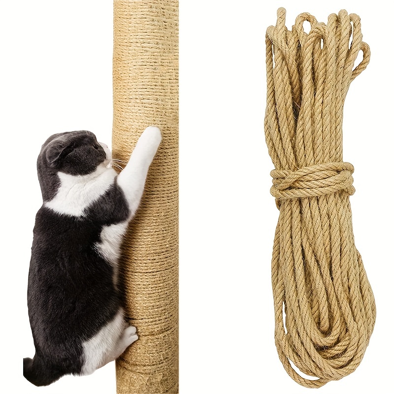 

10m Natural Jute Rope Cat Scratcher Rope Tree Scratching Diy Toy Paw Claw Furniture Protector Scratching Post Cat Accessories, Cat Toy