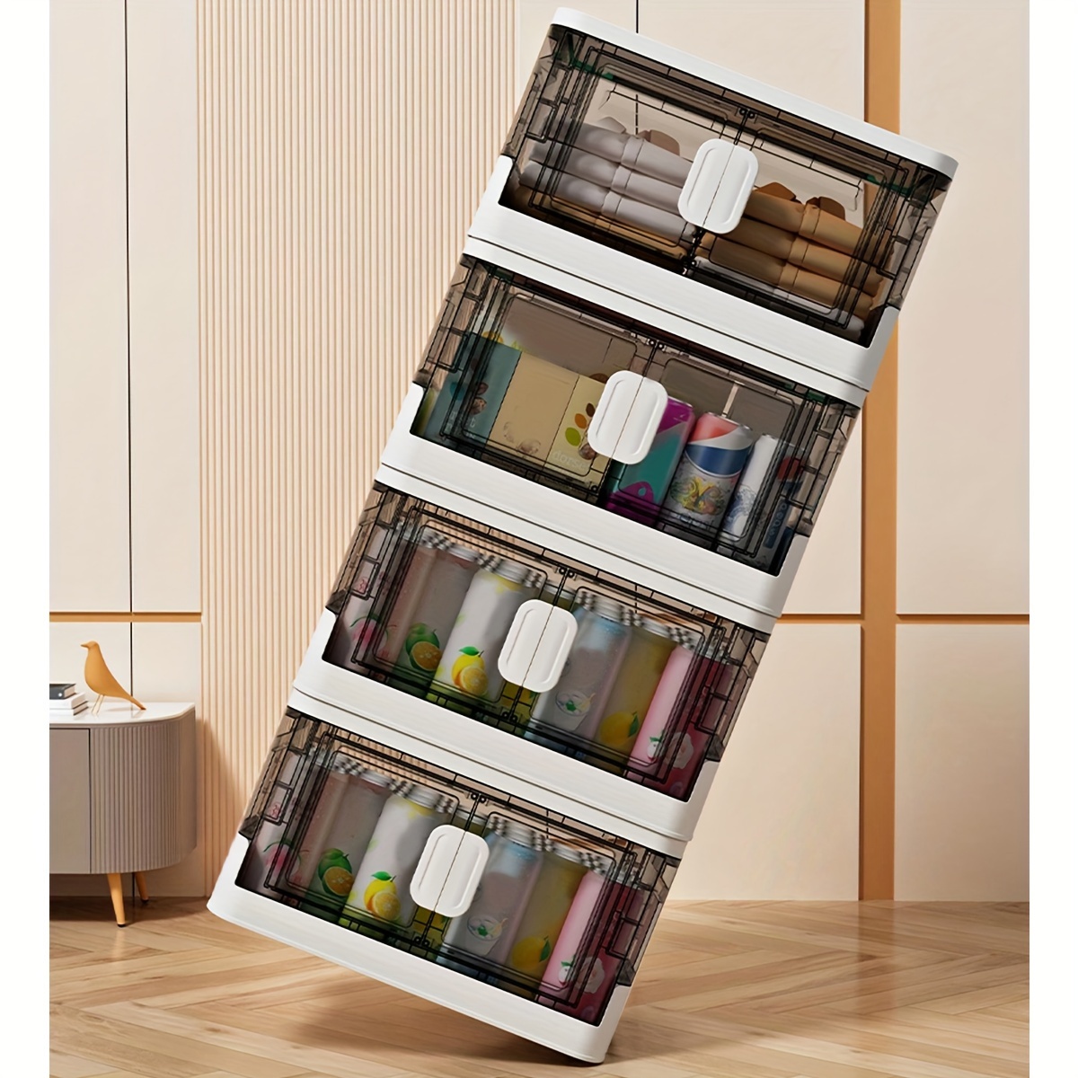 Stackable Storage Bins with Shelves