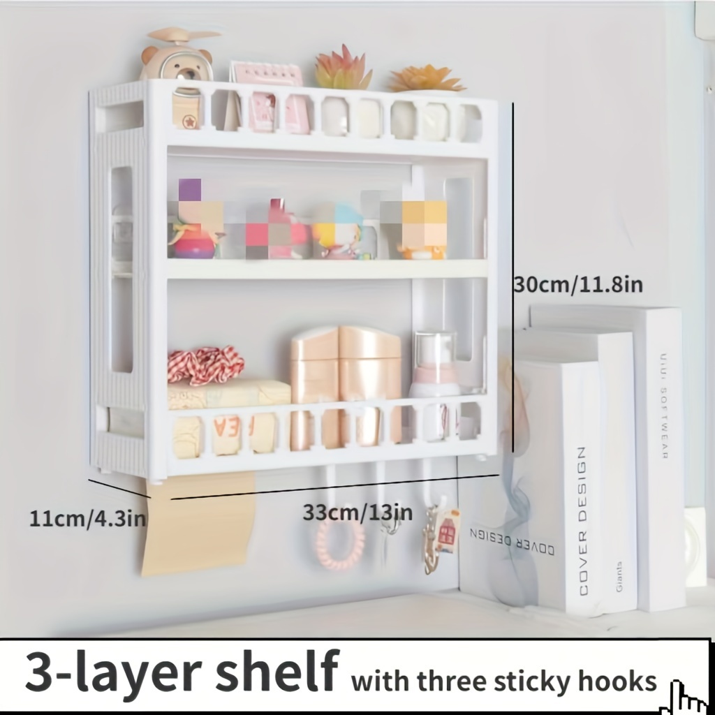 Floating Storage Shelf, Wall Mounted Organization And Storage Rack,  Free-installation Storage Shelves With Wire Tissue Basket, Plant Books  Sundries Organizer For Bedroom Living Room, Bathroom Decor Shelves, Bathroom  Accessories - Temu