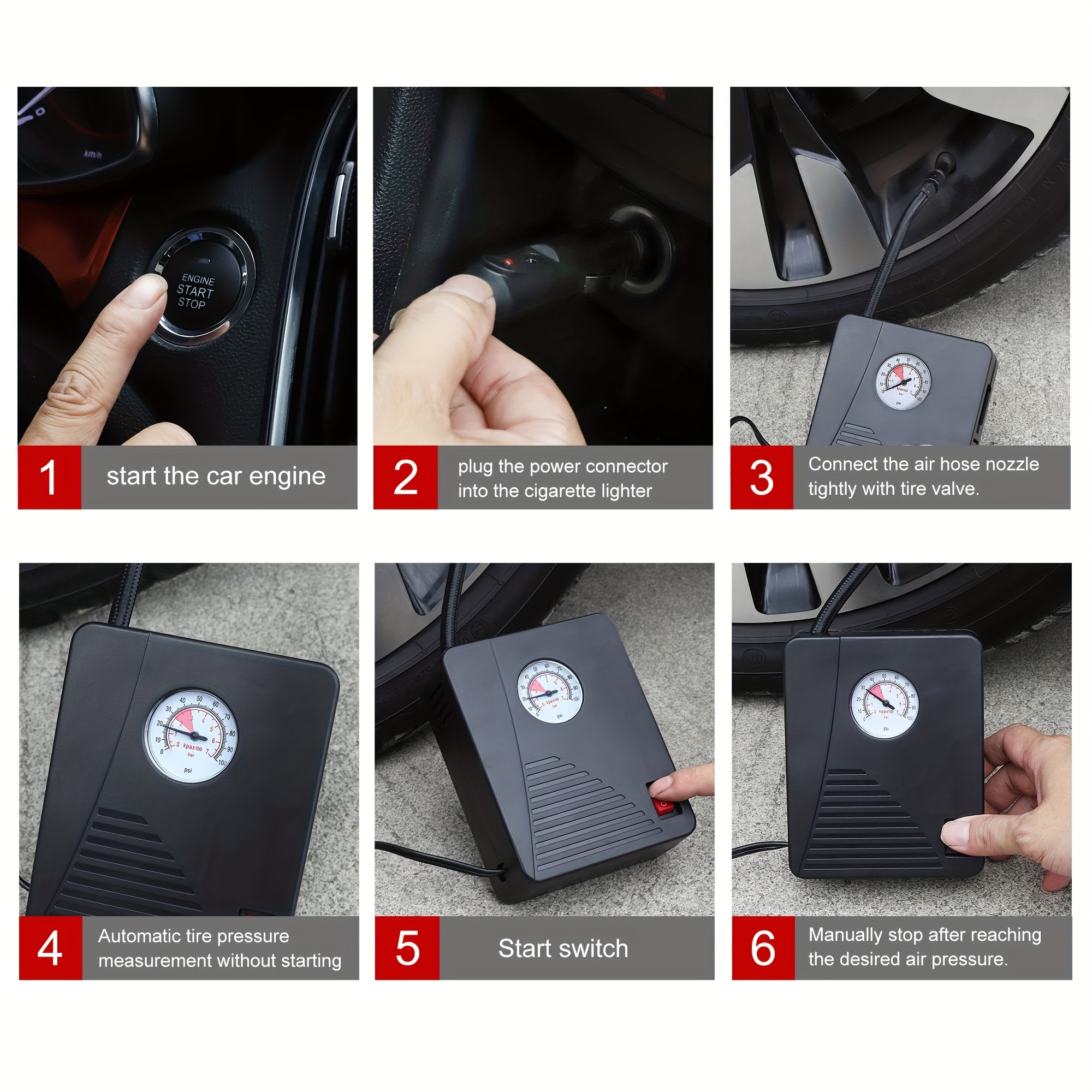Portable Mini Air Compressor for Cars Motorcycles Bicycles