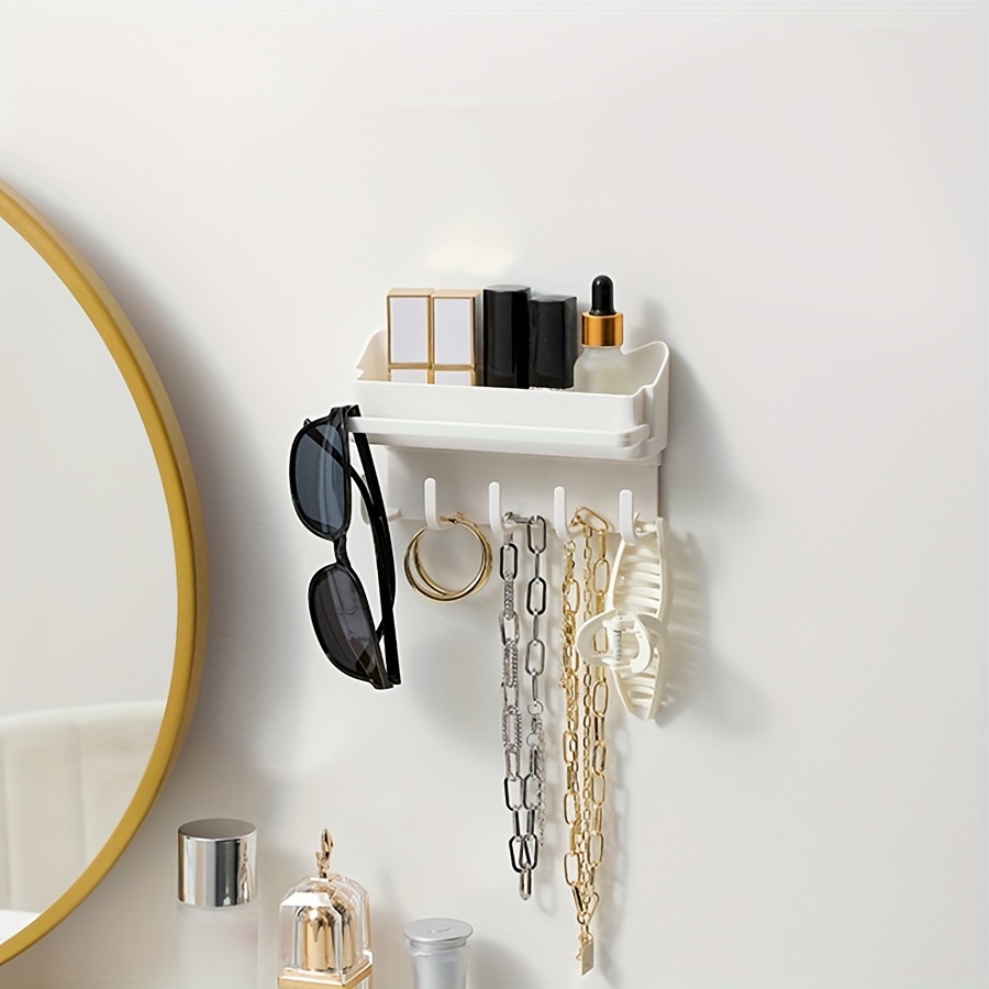 Hairpin Storage Rack With Hooks For Hair Hoop Organizer, Wall-mounted  Punch-free Cosmetic Lipstick Storage Shelves, Hair Accessories Storage  Sorting Rack For Bathroom, Bedroom, Living Room, Dorm, Home Organization  And Storage Supplies 