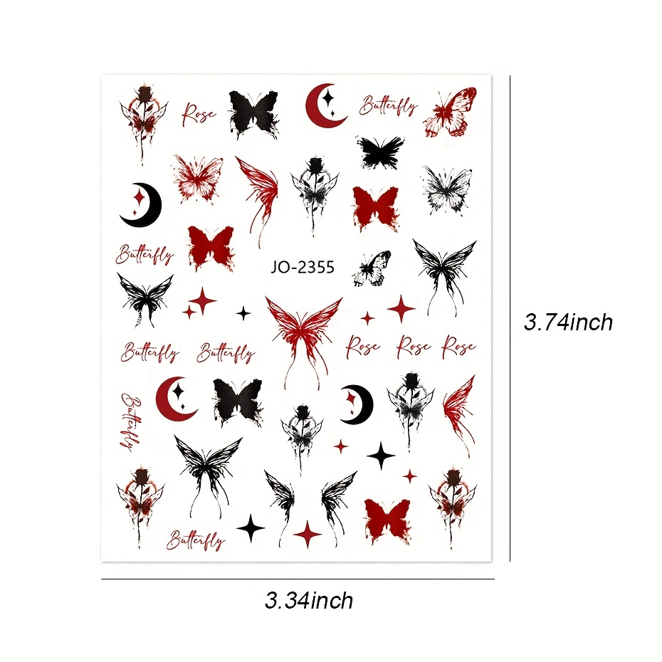 3D Nail Art Stickers Adhesive Rose Decals for DIY Manicure
