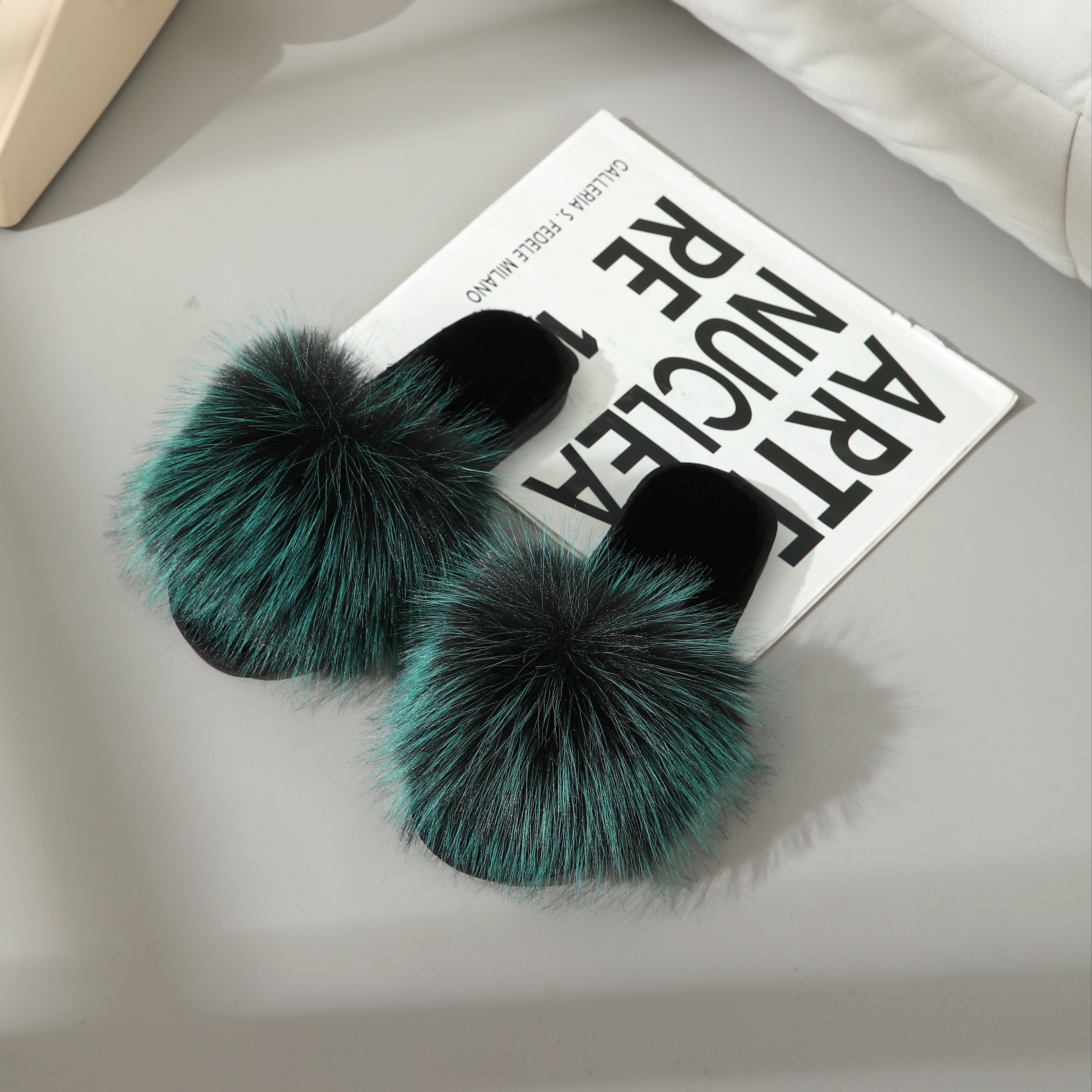Image of Women's - Indoor/outdoor Slippers With Gradient Color Long Sole & Tpr Sole Suitable For,, - Soft Warm Shoe For, Hand Washable, North /european, Women Shoes