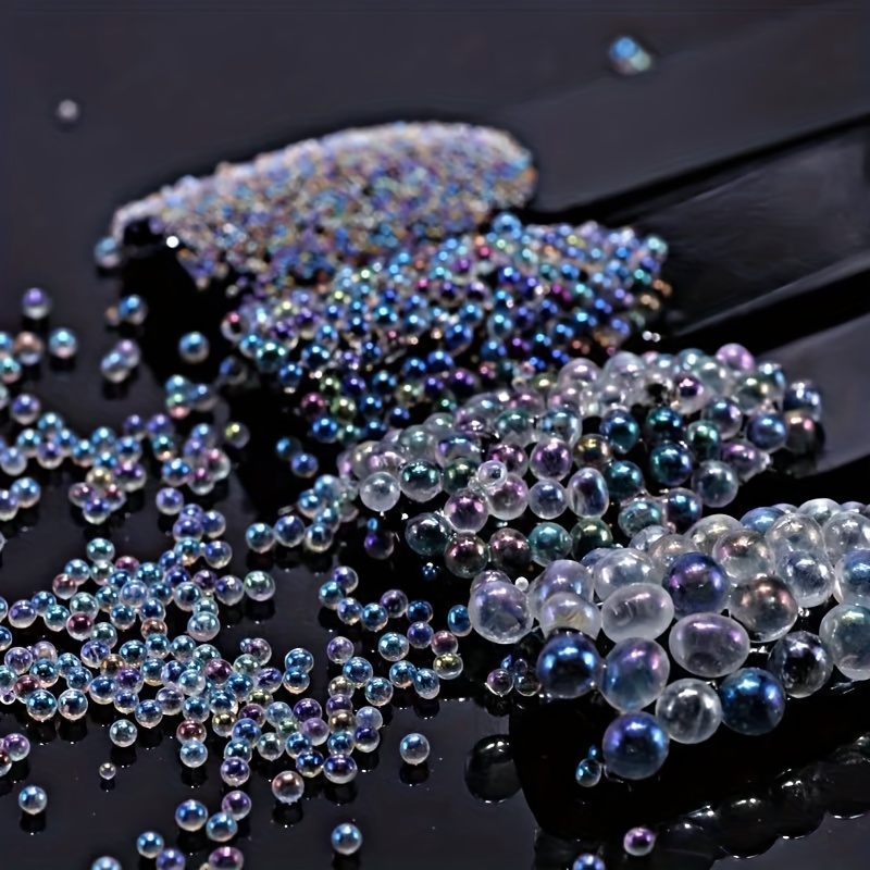 6 Colors Caviar Beads Nail Crystals Multicolor Glass - Temu
