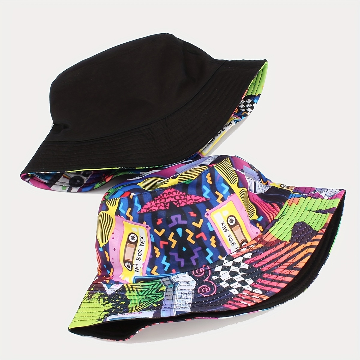 Nostalgic Cassette Pattern Fisherman Hat for Men