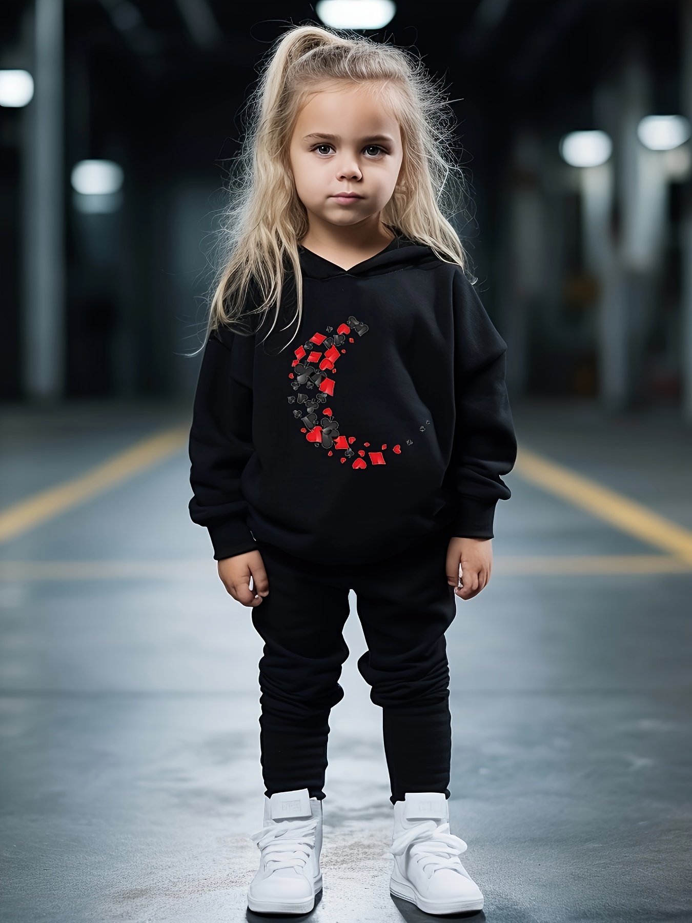 Girls Cartoon Alphabet C Pattern Long Sleeve Hooded - Temu United