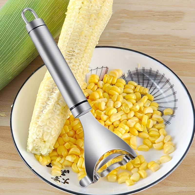  Corn Peeler - 3PCS Corn Cutter From the Cob with 3 Adhesive  Hooks - Stainless Steel Corn on the Cob Remover Tool Corn Cob Stripper Corn  Thresher Kernel Remover Peelers For