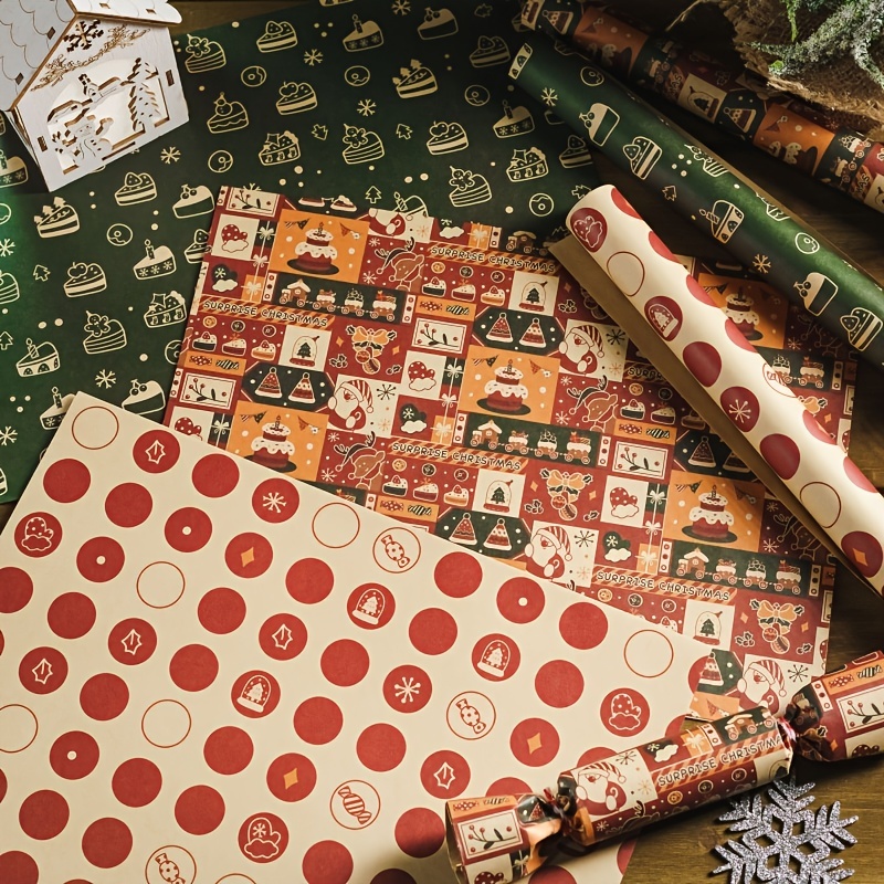 Christmas Retro Wrapping Paper Creative Retro - Temu