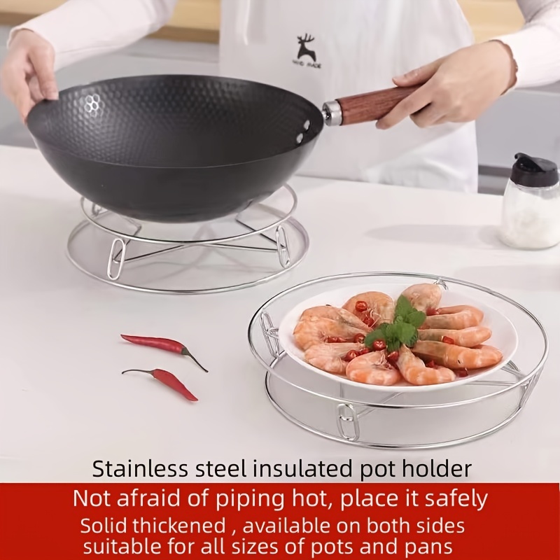 1 Pc Stainless Steel Steam Rack Pot Holder Shelving Insulation