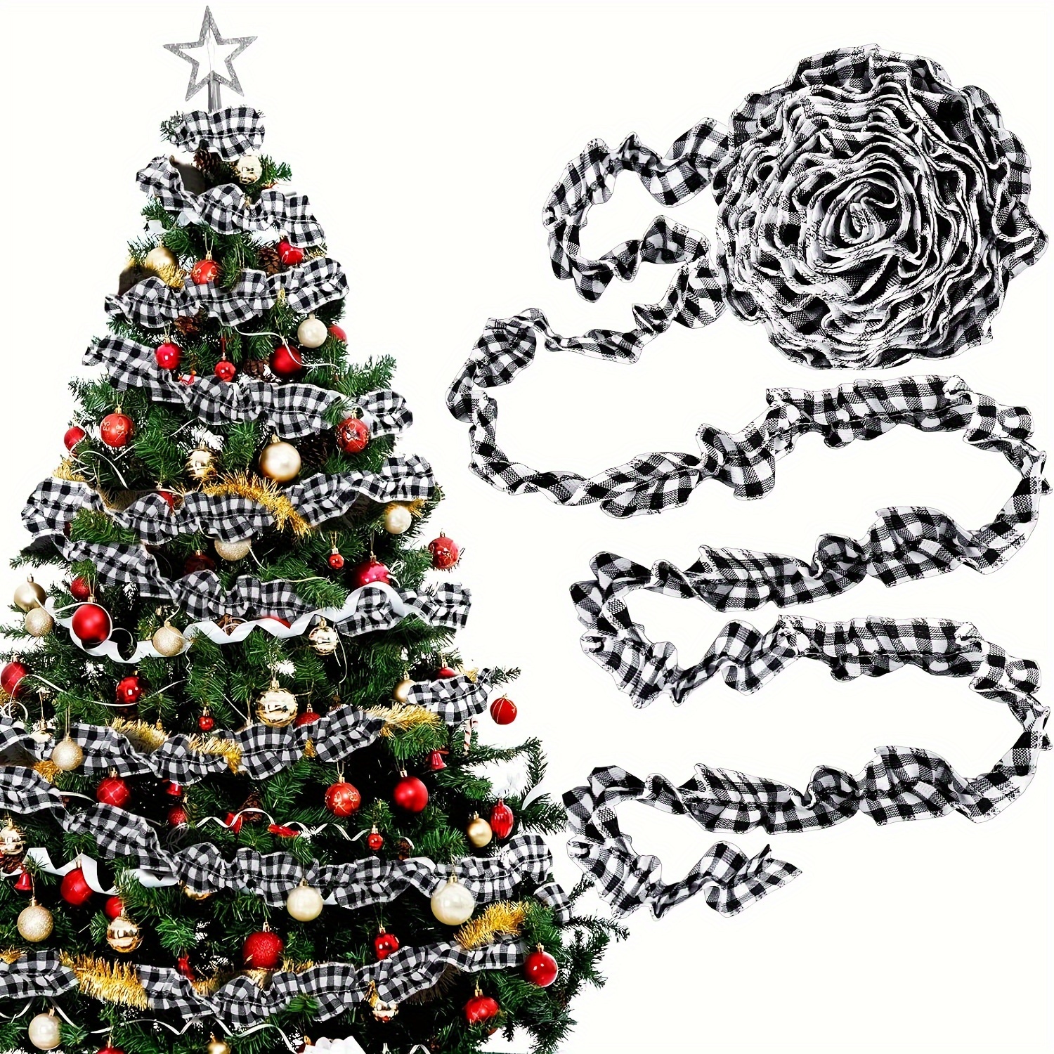 1pc/16feet Christmas Garland Christmas Tree Bead Decor Bead Garland Twist  Bead String For Christmas Tree Decoration, Rustic Crystal Garland Ornaments